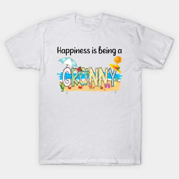 Happiness Is Being A Granny Summer Beach Happy Mother's Day T-Shirt by KIMIKA